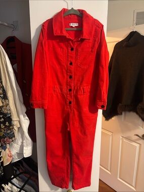 Givenchy Vibrant Red Denim Jumpsuit